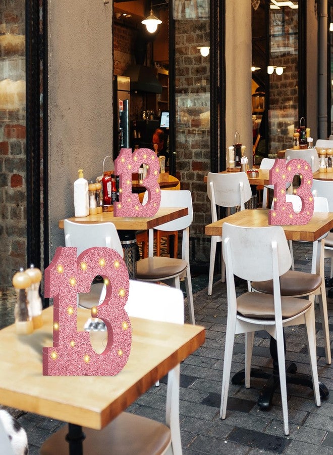 MOORAY 13th Birthday Decorations for Girls,13th Anniversary Decorations,Pink Gold Glitter Happy 13th Birthday Party Centerpieces for Table Decorations - Image 4